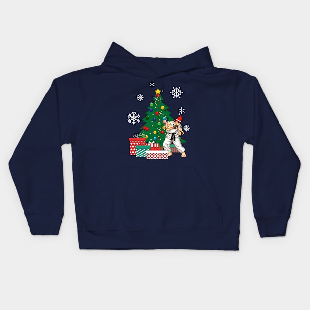 Ryu Around The Christmas Tree Kids Hoodie by Nova5